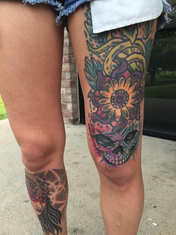 Watercolor skull