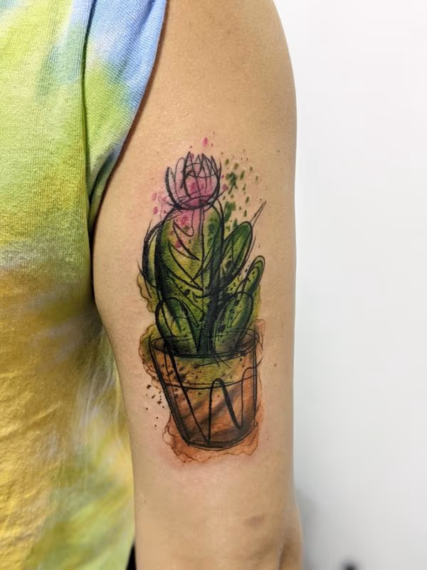 Watercolor cactus
