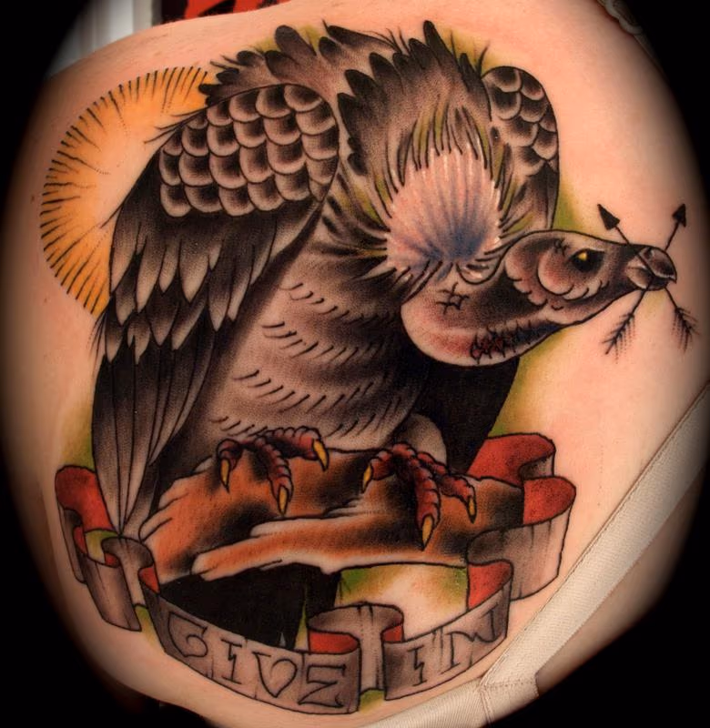 Vulture Traditional Tattoo Brent Olson Art Junkies Tattoo