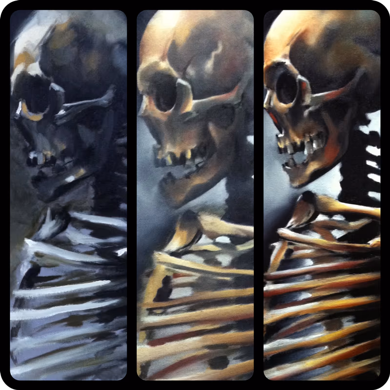 Skeleton Study in progress Brent Olson Art Junkies Tattoo