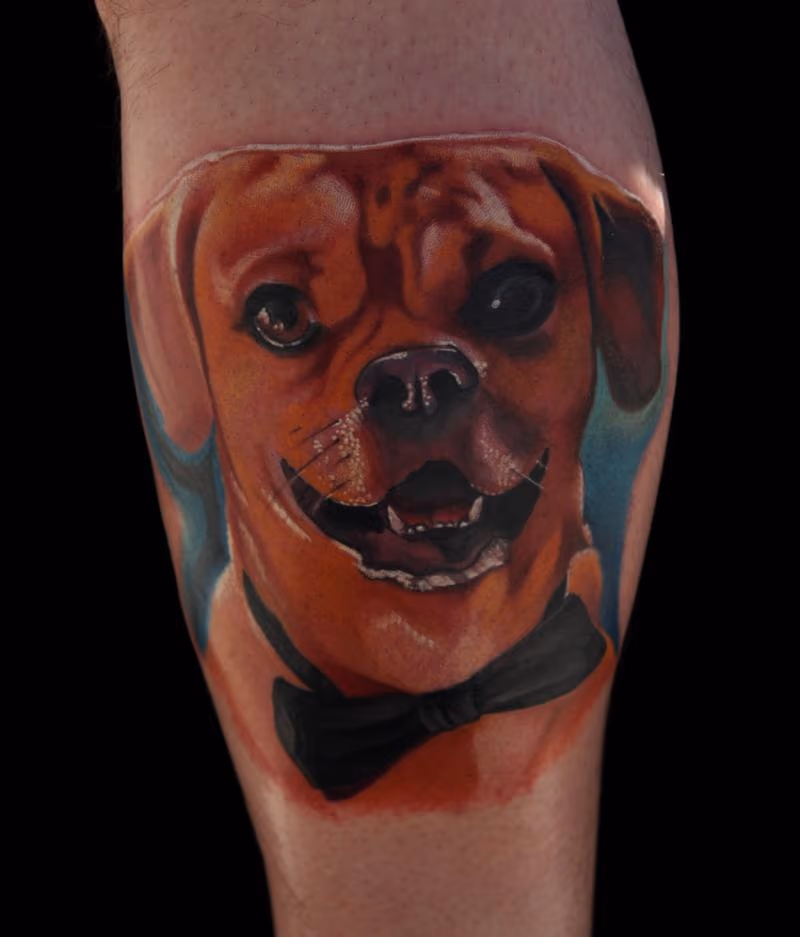 Color Dog Portrait Tattoo