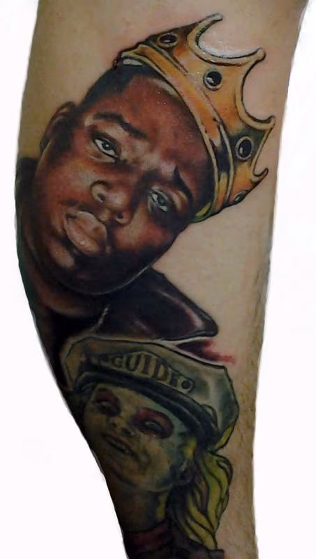 Notorious BIG Portrait Tattoo
