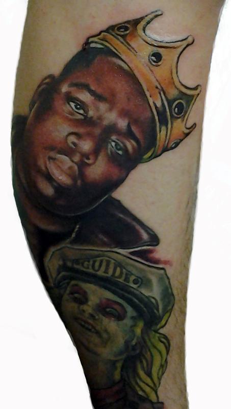 Notorious BIG Portrait Tattoo