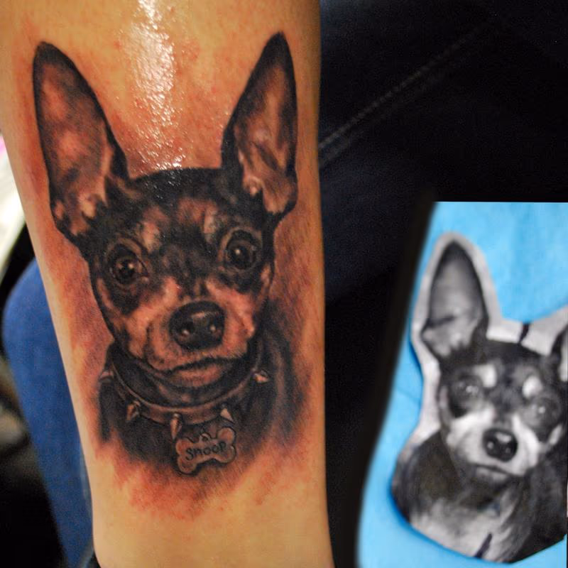Portrait tattoo Muecke dog snoop dogg ink