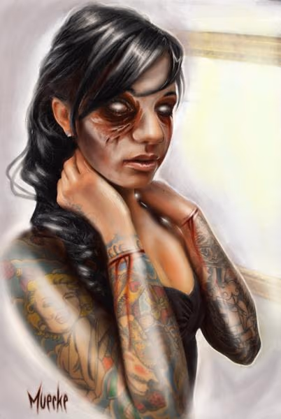 Zombie Dead Girl, Muecke Digital Paint Art