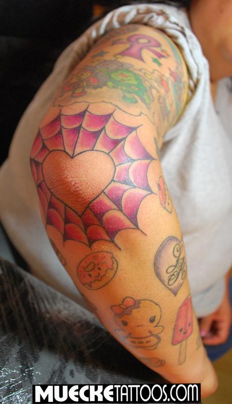 SpiderWeb Heart Tatto