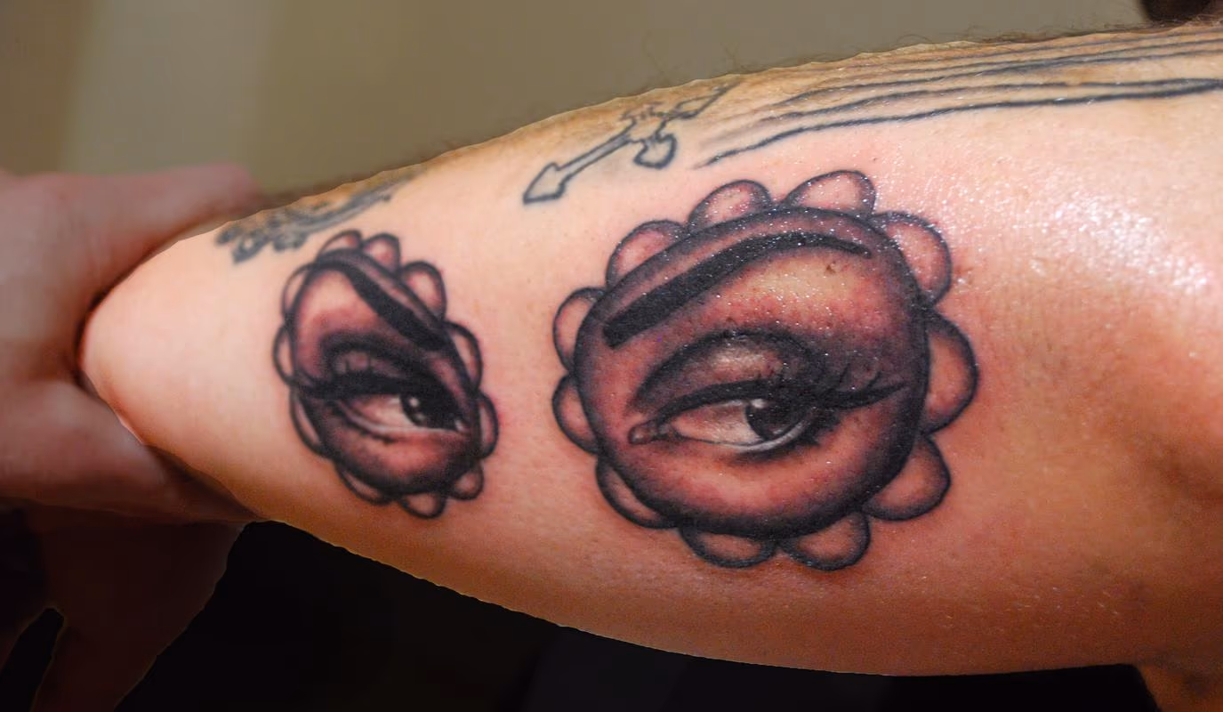 Black and Gray Eyes Tattoo