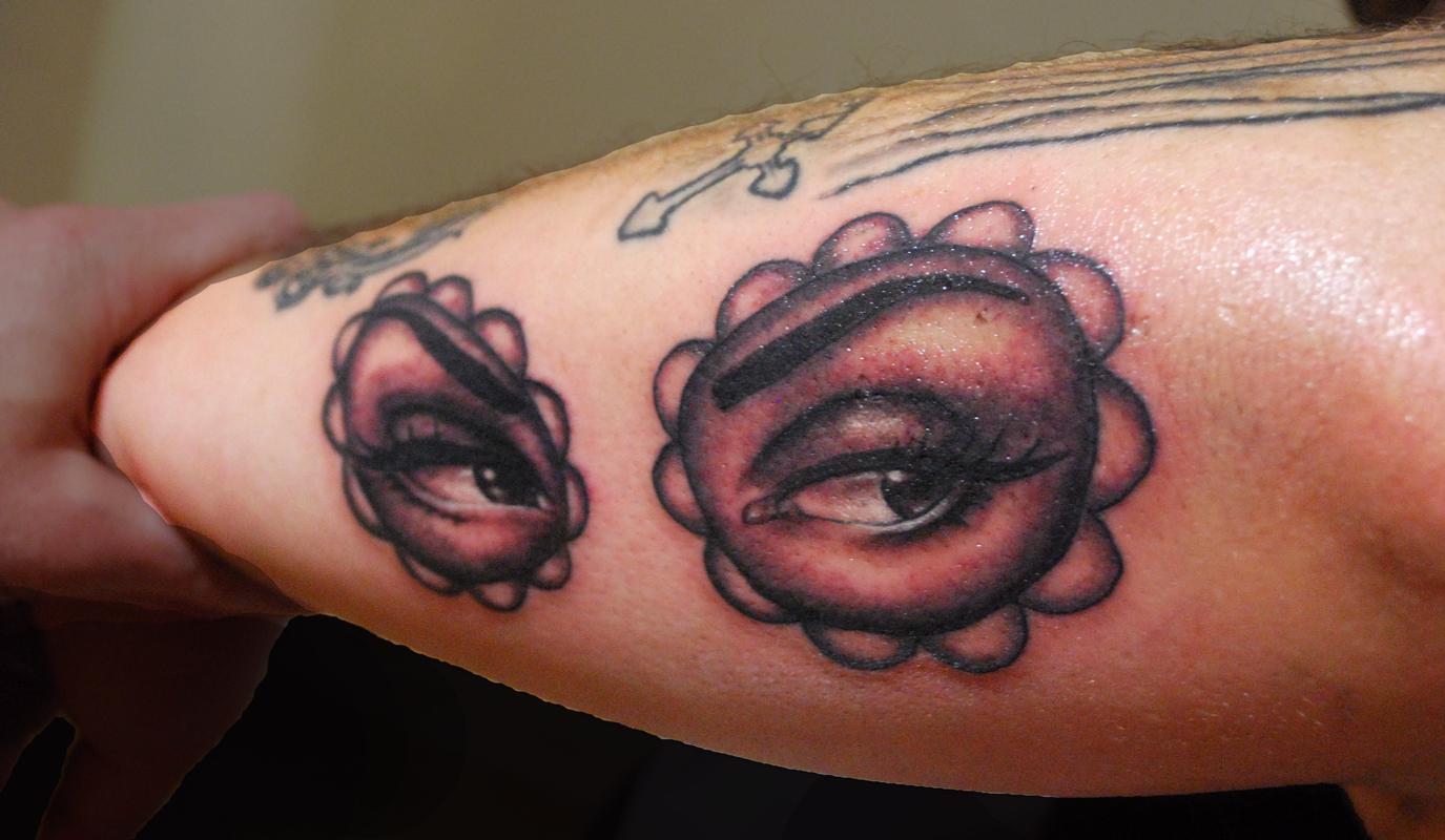 Black and Gray Eyes Tattoo