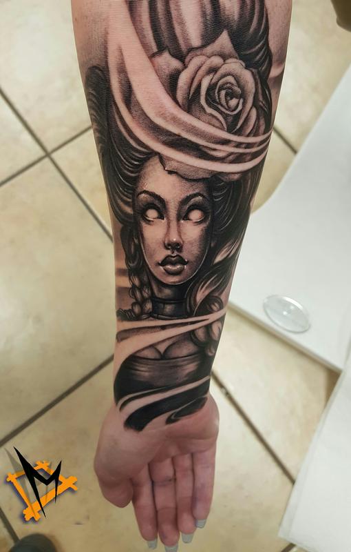 Muecke custom chick tattoo