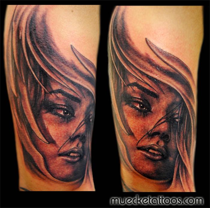 Fine Art Tattoo, Woman Portrait Tattoo
