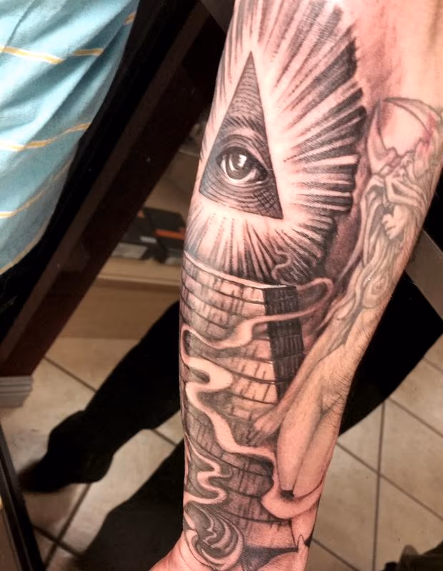 Illuminati all seeing eye tattoo