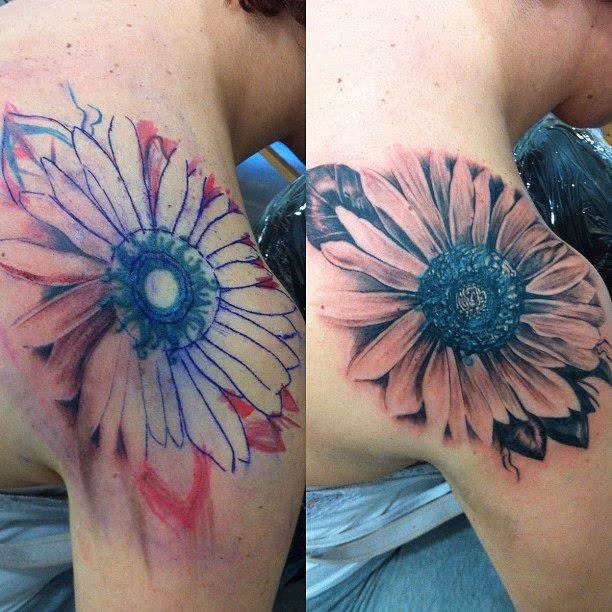 Sunflower Coverup Tattoo