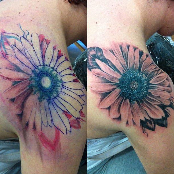 Sunflower Coverup Tattoo