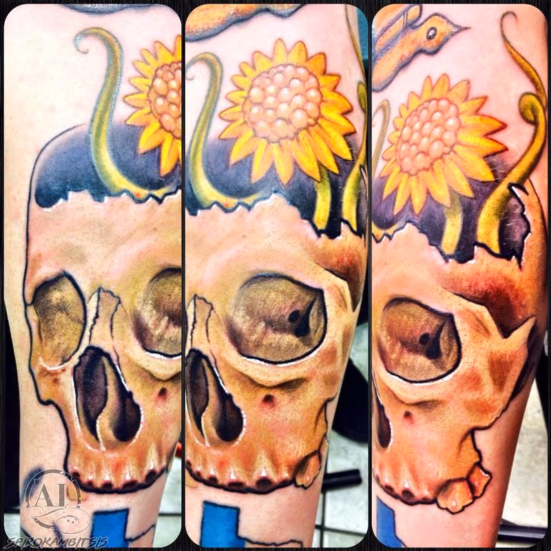 Flower and skull