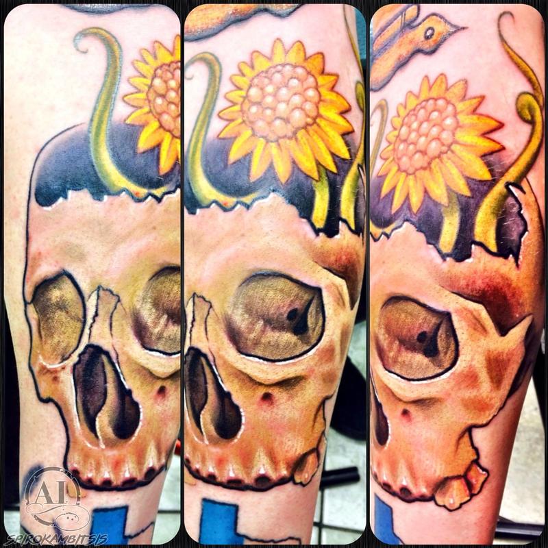 Flower and skull
