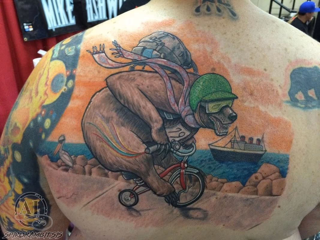 Bear on Tricycle Haulings Ass in Longbeach. CA