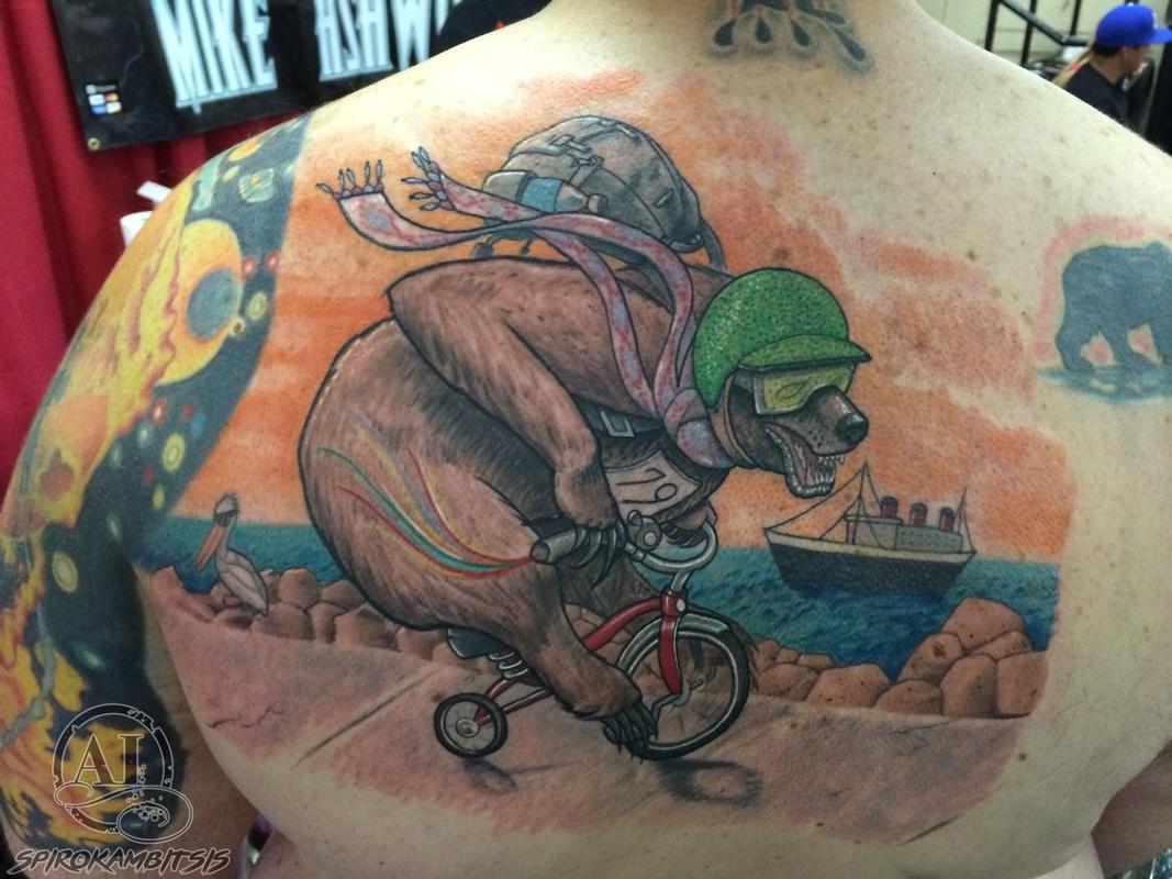 Bear on Tricycle Haulings Ass in Longbeach. CA