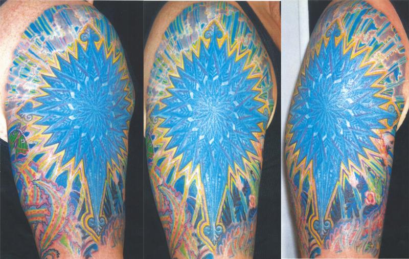 Color mandala cross geometric radiating light cover up