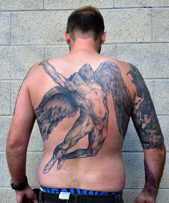Martin's back piece William Rimmer's Evening , Fall of Day
