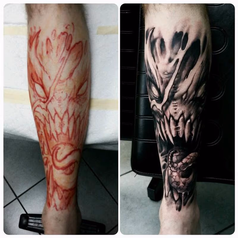 inner forearm evil face