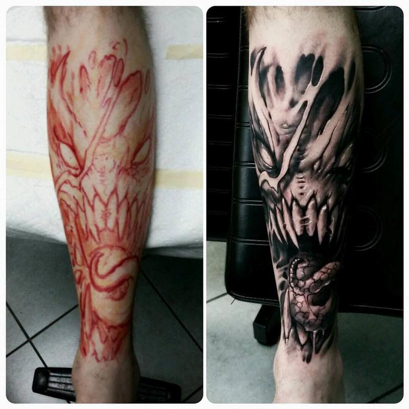 inner forearm evil face