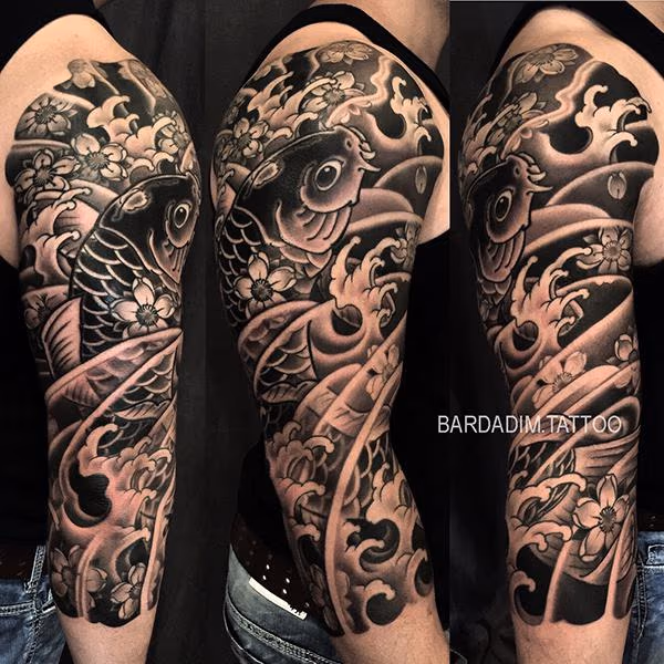 Koi and Sakura Tattoo