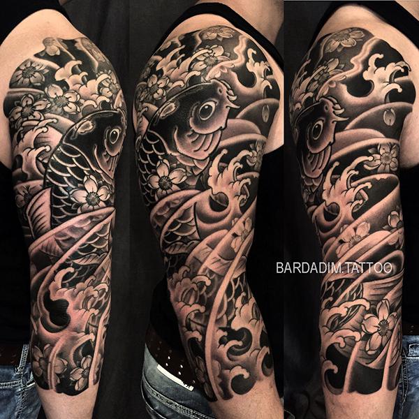 Koi and Sakura Tattoo