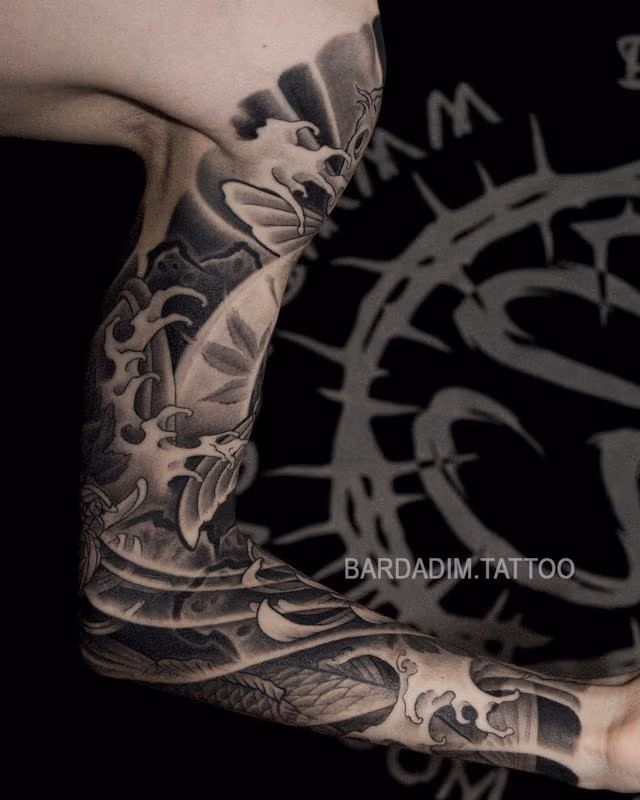Black and grey japanese sleeve