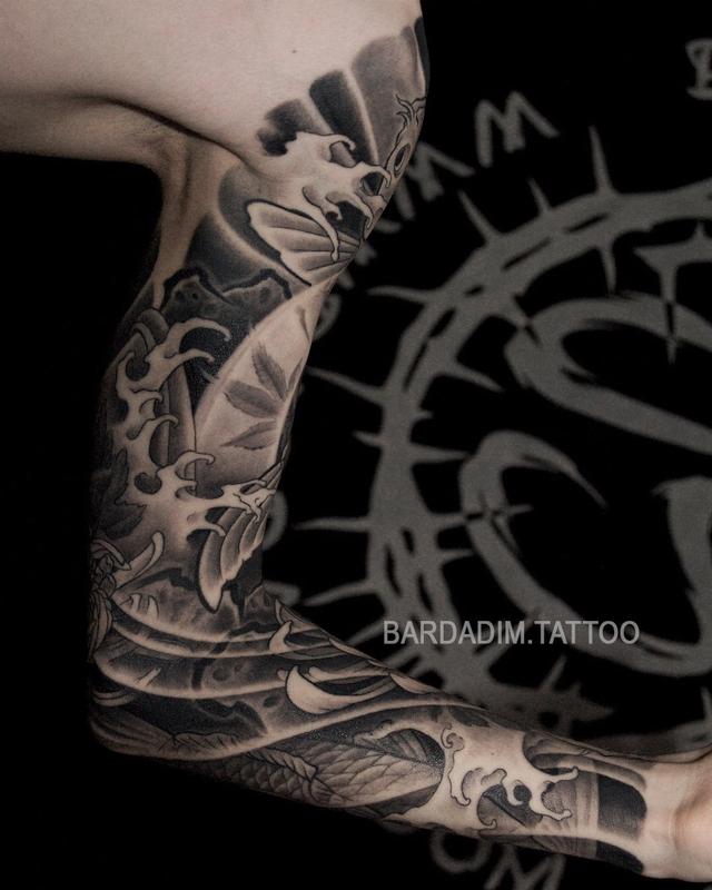 Black and grey japanese sleeve
