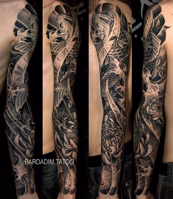 Black and grey japanese sleeve