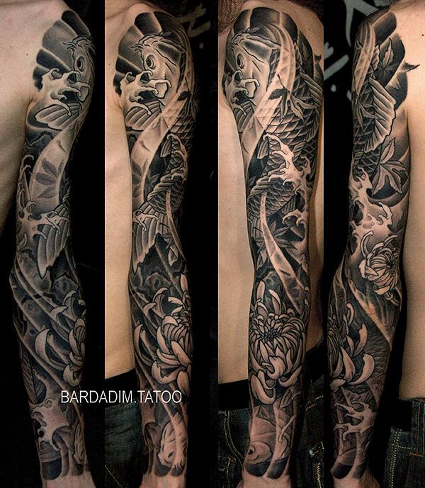 Black and grey japanese sleeve