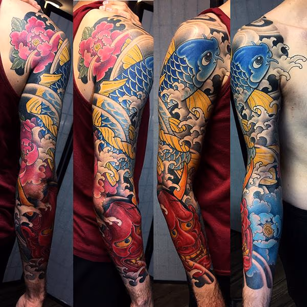 Blue Koi And Hannya