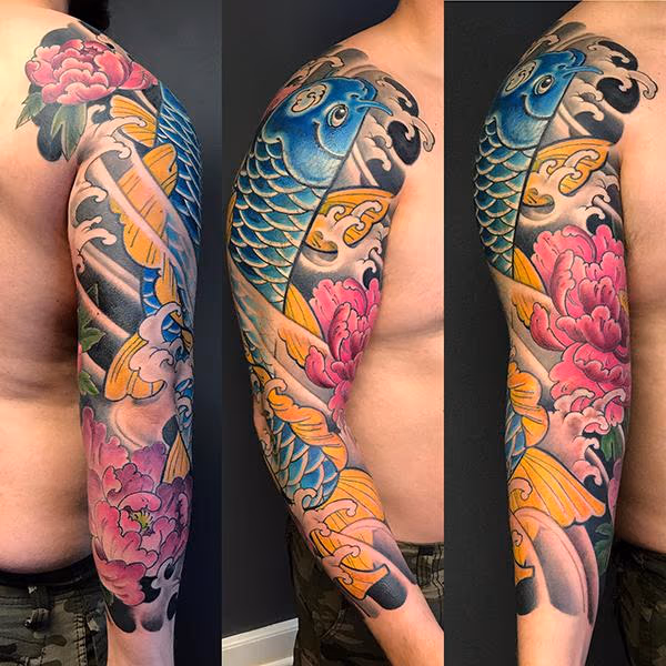 Blue Koi SleeveCover Up.