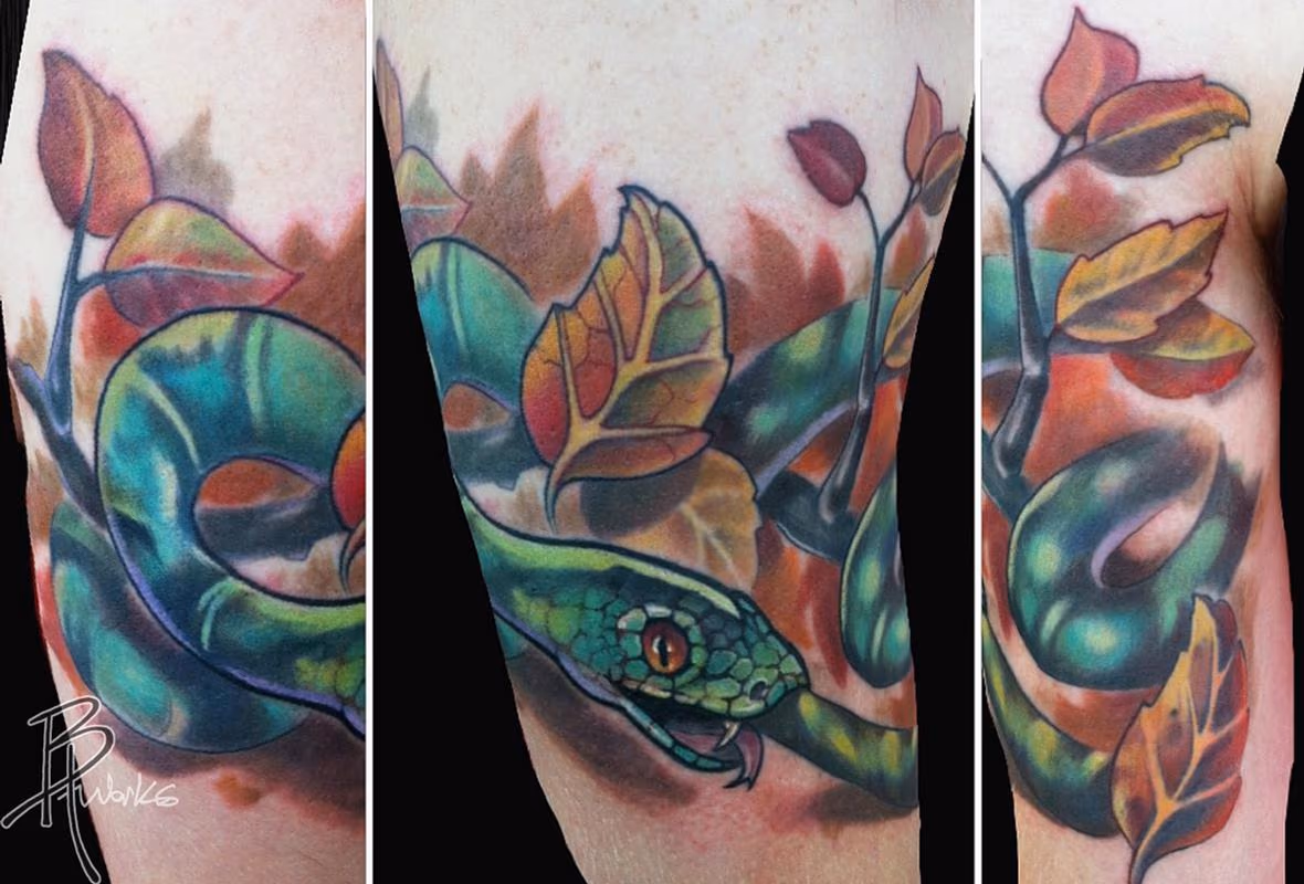 Snake in Fall Leaves