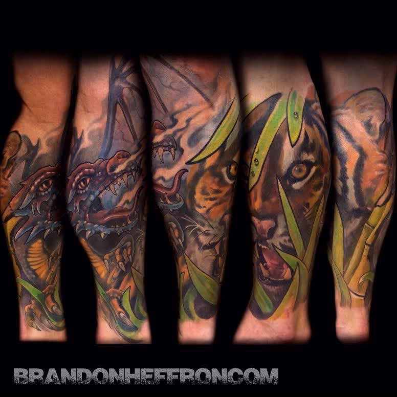 Dragon & Tiger leg sleeve