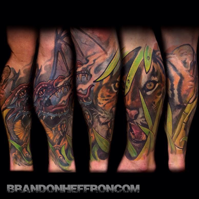 Dragon & Tiger leg sleeve