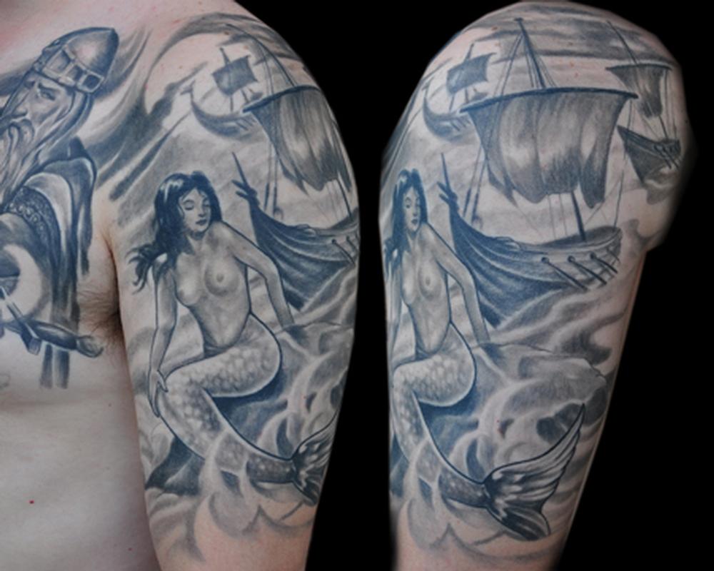 Viking Mermaid Half-Sleeve