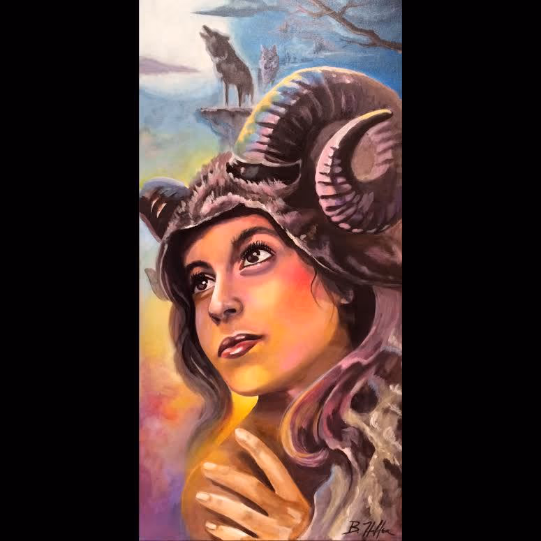 Lady with wolves