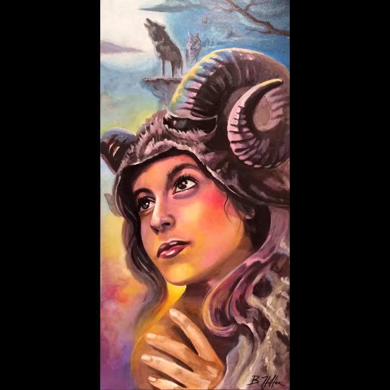 Lady with wolves