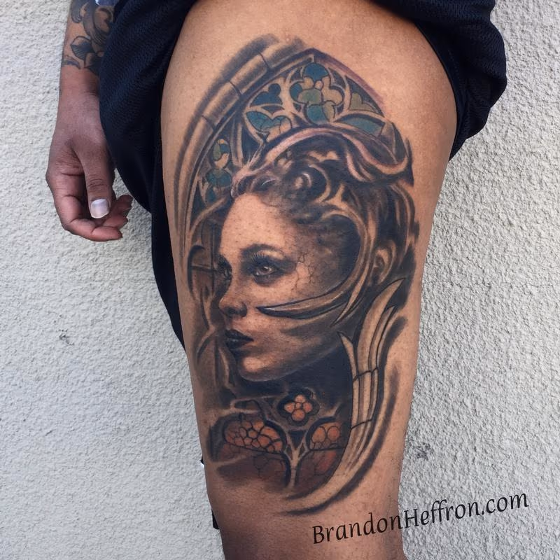 Lady with Stained Glass