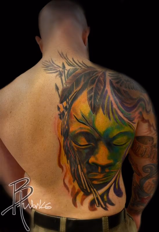 Tribal Mask Half-Back Piece