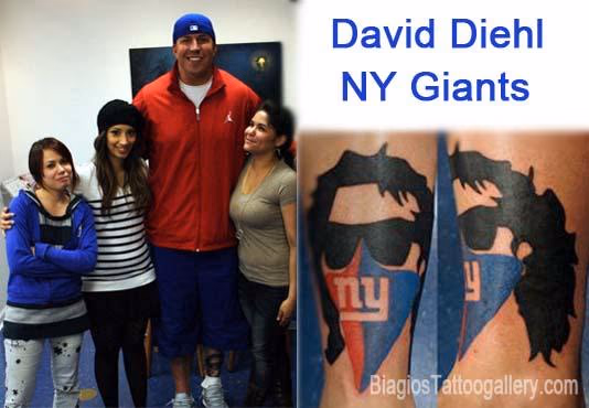 Biagio tattooed David Diehl NY Giant.