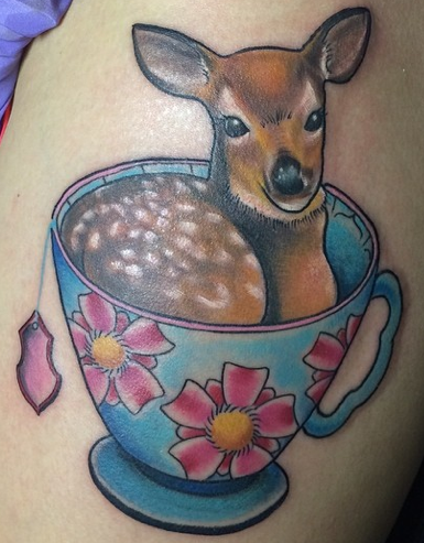 Fawn in a keycup
