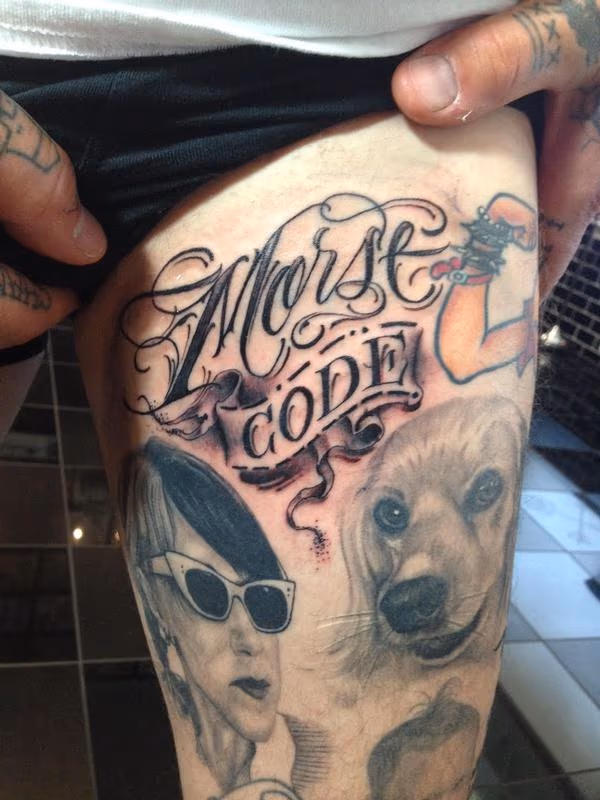 "Morse Code" Script Tattoo