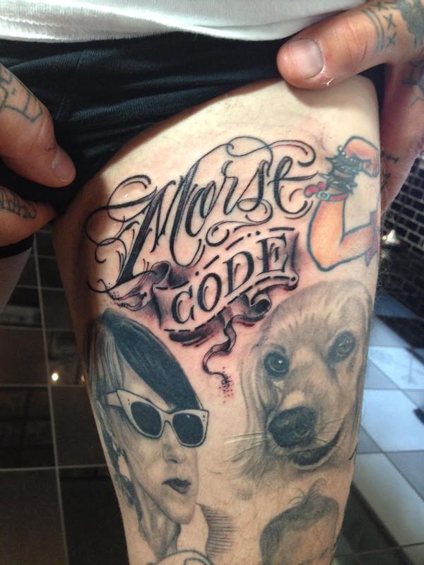 "Morse Code" Script Tattoo
