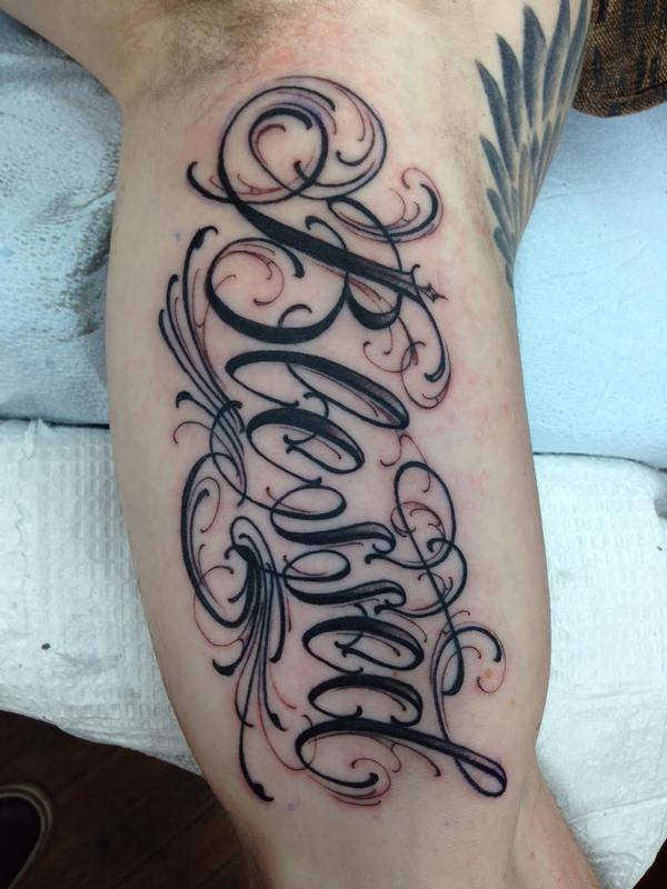 "Blessed" Script Tattoo