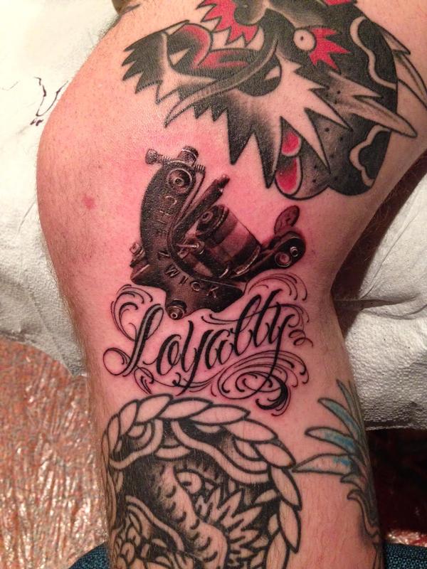 "Loyalty" Script and Tattoo Machine Tattoo