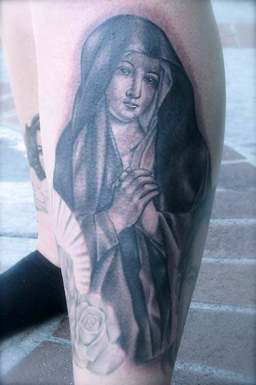 Praying female figure