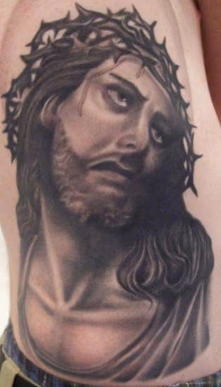 Jesus Christ Crown of thorns tattoo