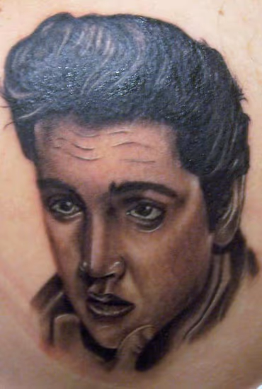 Elvis realistic portrait tattoo